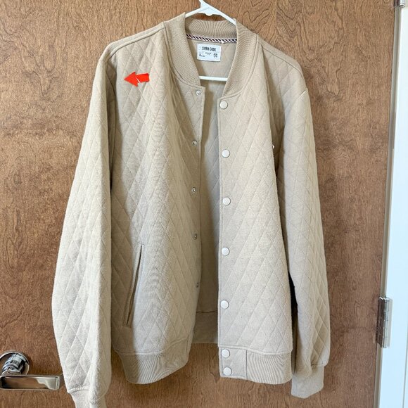Sovereign Code Tan Diamond Quilted Yale Cardigan - Picture 3 of 4